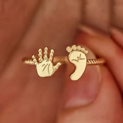 Silver Hand & Foot Open Ring – Mother’s Day Gift