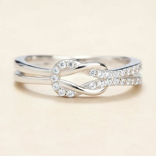 Elegant Twist Sterling Silver Infinity Ring
