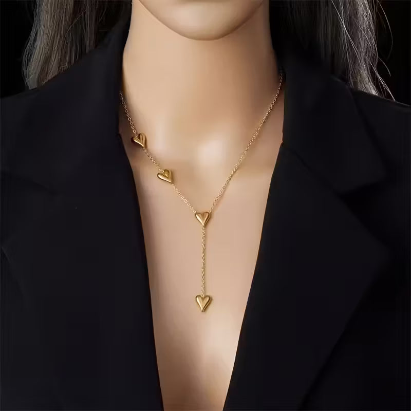 Layered Heart Pendant Necklace – Elegant Gold Jewellery