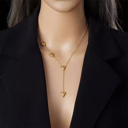 Layered Heart Pendant Necklace – Elegant Gold Jewellery