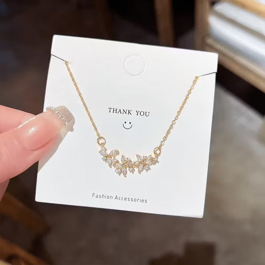 Luxury Flower Petal Zirconia Necklace