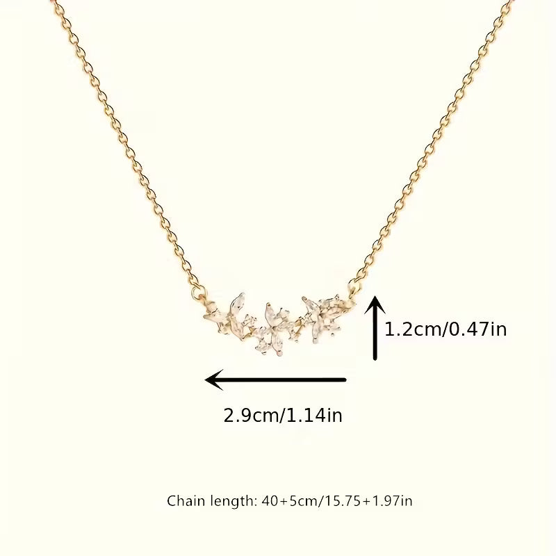 Luxury Flower Petal Zirconia Necklace