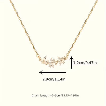 Luxury Flower Petal Zirconia Necklace