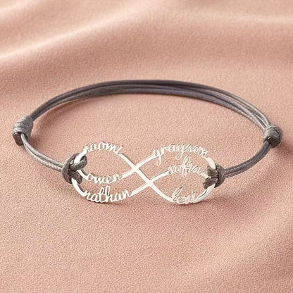Personalized Stainless Steel Bracelet – Adjustable, Mom’s Infinite Love