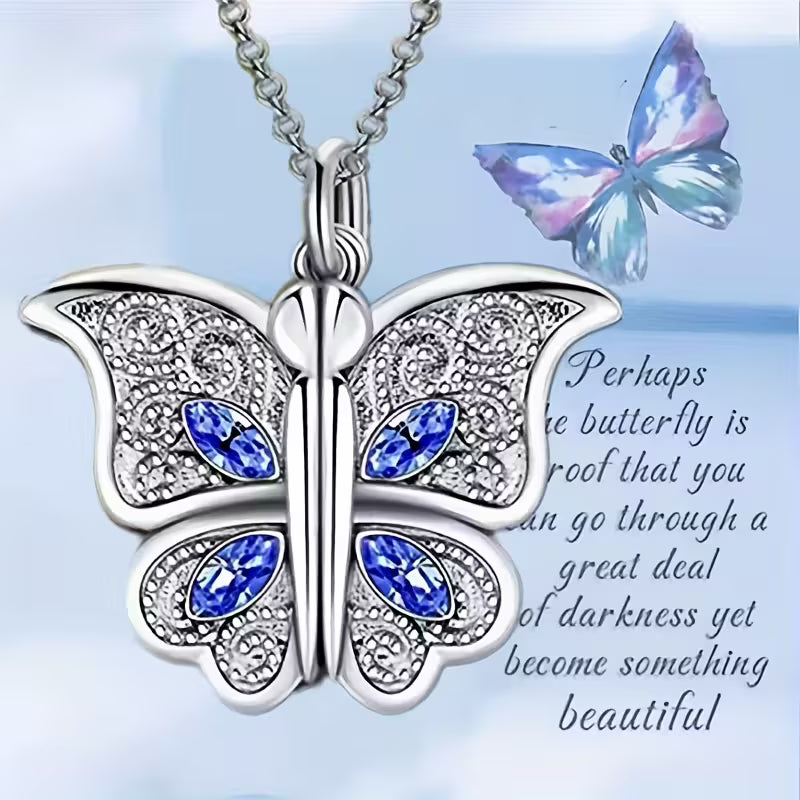 Openable Butterfly Pendant Necklace – Valentine’s Day Gift