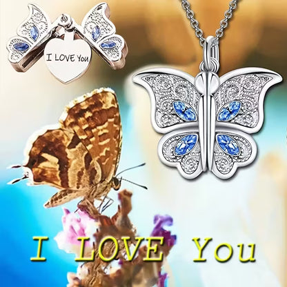 Openable Butterfly Pendant Necklace – Valentine’s Day Gift