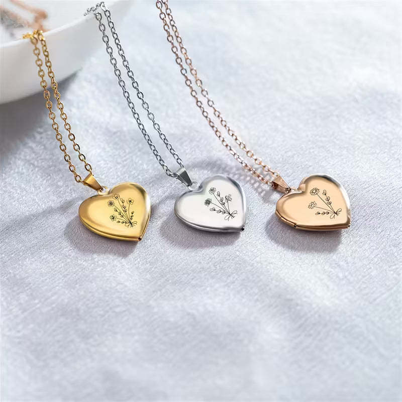 Personalized Heart Pendant Necklace – Custom Photo & Engraved Jewelry