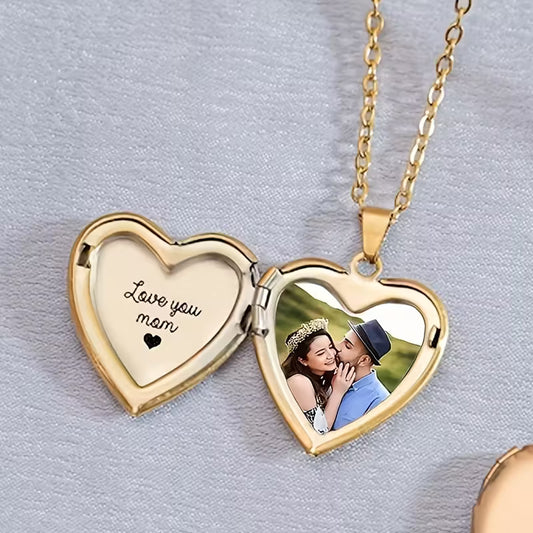 Personalized Heart Pendant Necklace – Custom Photo & Engraved Jewelry