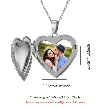 Personalized Heart Pendant Necklace – Custom Photo & Engraved Jewelry