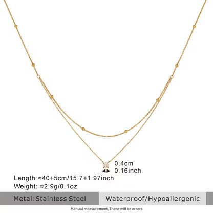Golden-Plated Double Layer Rhinestone Necklace