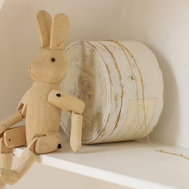 Golden-Plated Double Layer Rhinestone Necklace