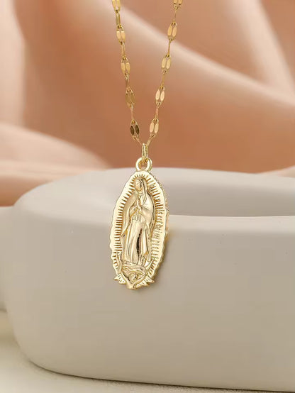 Santa Maria Zircon Pendant Necklace – Colorful Religious Fashion