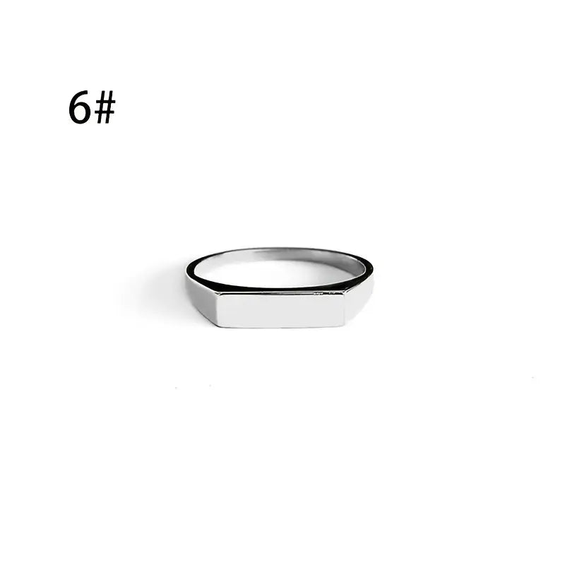 Personalized Square Bar Ring – Custom Name/Date Engraving Jewellery Gift