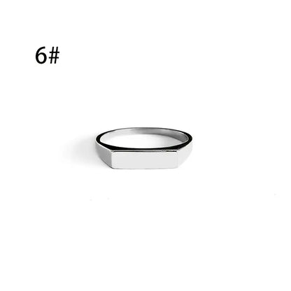 Personalized Square Bar Ring – Custom Name/Date Engraving Jewellery Gift