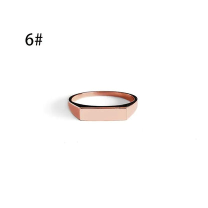 Personalized Square Bar Ring – Custom Name/Date Engraving Jewellery Gift