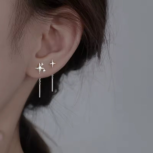 Sterling Silver Star Tassel Earrings – Simple Fashion Jewelry