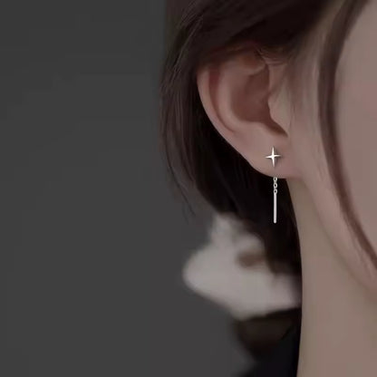 Sterling Silver Star Tassel Earrings – Simple Fashion Jewelry
