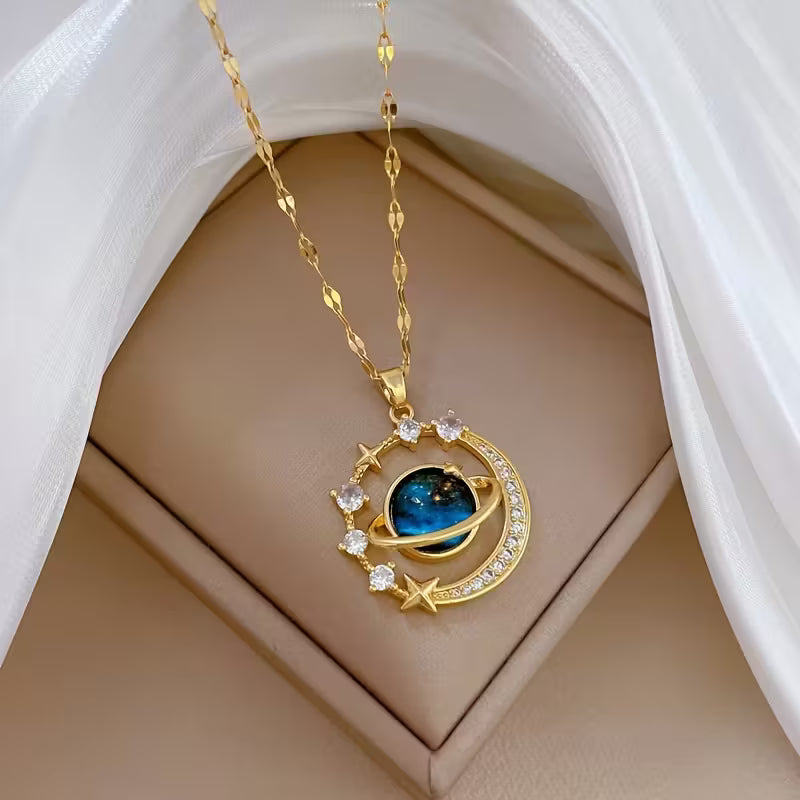 Starry Sky Necklace – Elegant Blue Gem Jewellery