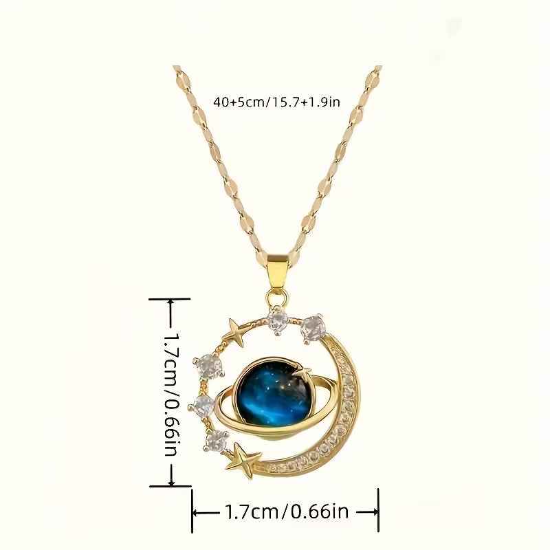 Starry Sky Necklace – Elegant Blue Gem Jewellery