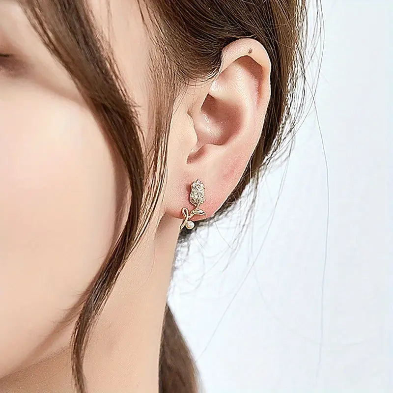 Elegant Tulip Earrings for Women – Simple Floral Jewellery Gift