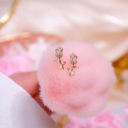 Elegant Tulip Earrings for Women – Simple Floral Jewellery Gift