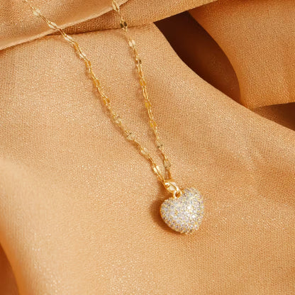 Zircon Heart Pendant – Fashion Necklace for Women