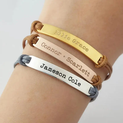 Custom Engraved Leather Bracelet – Unique Statement Jewellery for His/her