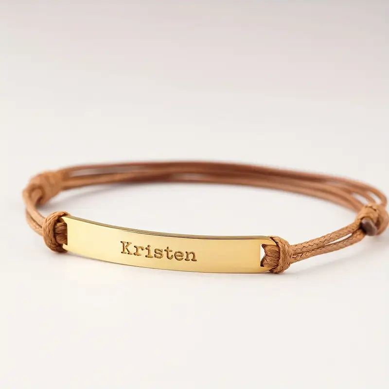 Custom Engraved Leather Bracelet – Unique Statement Jewellery for His/her