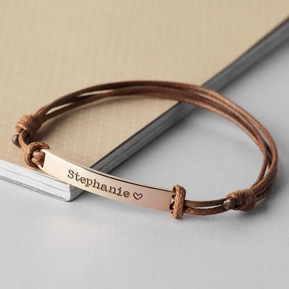 Custom Engraved Leather Bracelet – Unique Statement Jewellery for His/her