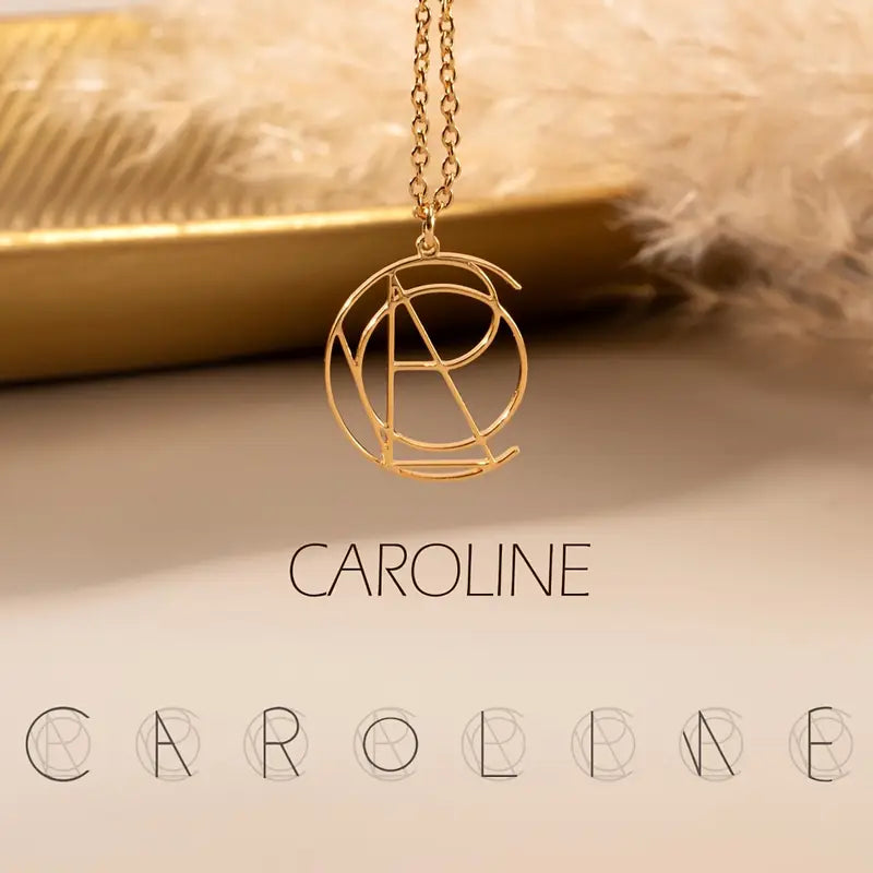 Elegant Custom Name Necklace – Minimalist Geometric Jewellery Gift for Women