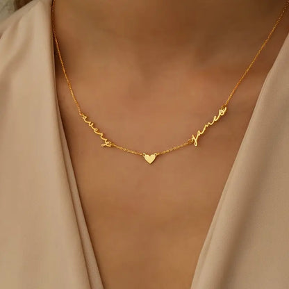 Engraved 2-Name Heart Necklace – Custom Jewellery Gift