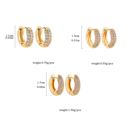 Minimalist Gold Huggie Earrings with CZ Zircon